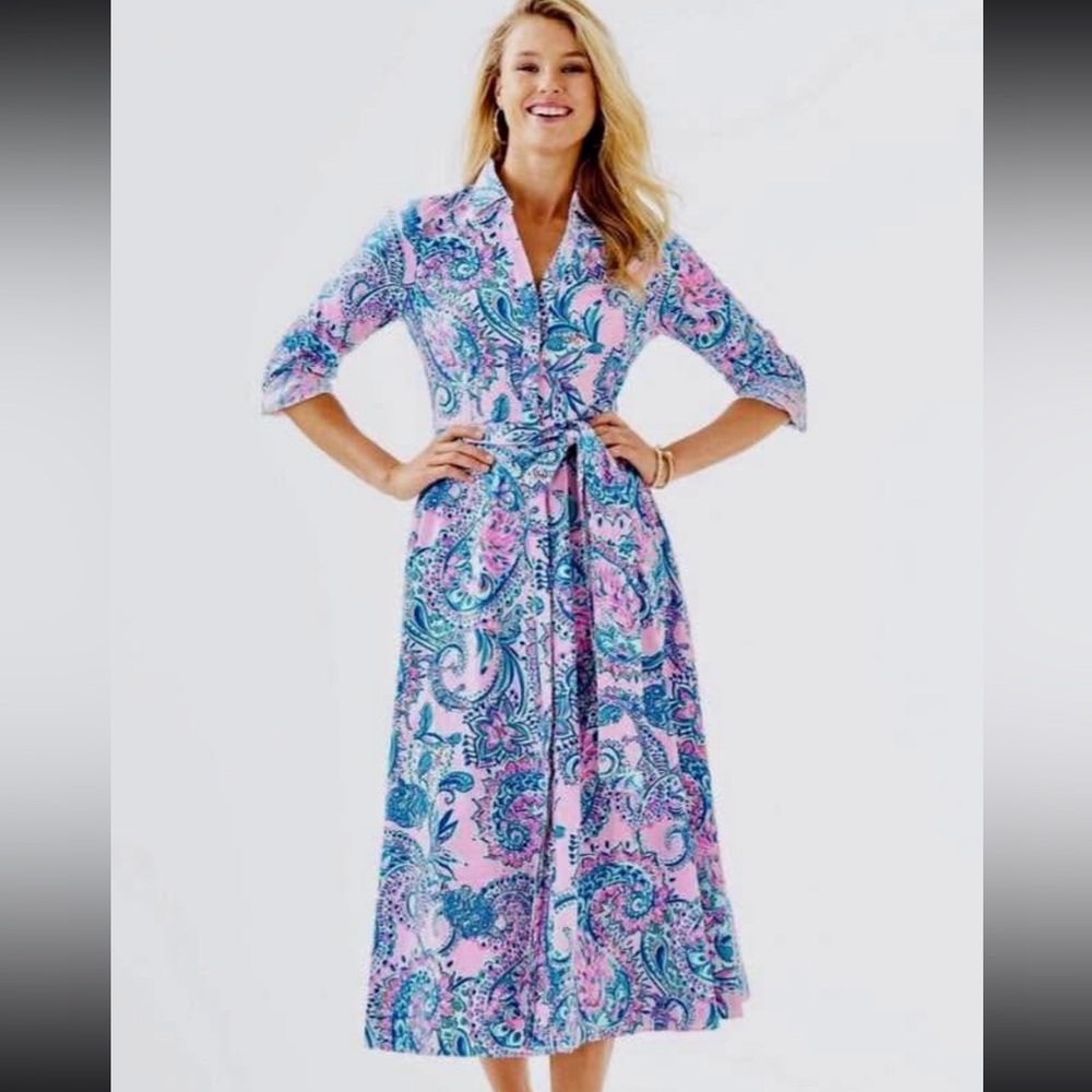 Lilly Pulitzer Pink and Blue Paisley Dress